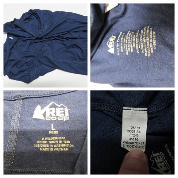REI crew neck long sleeve t-shirt bundle blue and gray - Picture 5 of 12